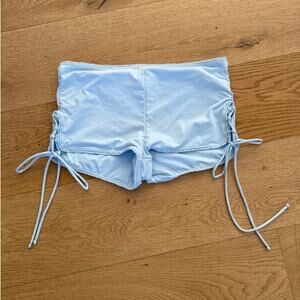 Frankie’s Bikini's - Etta ruffle Mini Boy Shorts in Blue
